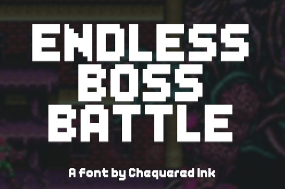 Endless Boss Battle: A Retro Display Font for Brands